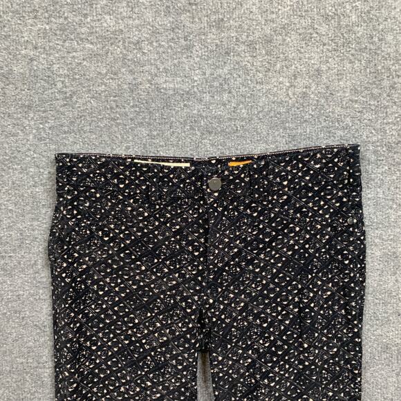 Pilcro Pants Womens 25 Black Cream Corduroy Fit Serif Skinny Ankle Anthropologie - Picture 4 of 16